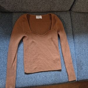 Old Navy Brown Ribbed Long Sleeve Top